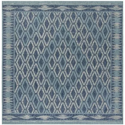 Safavieh Courtyard Collection Trent Geometric Indoor/Outdoor Square Area Rug