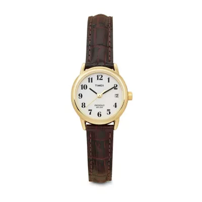 Timex® Womens Leather Croco Strap Watch