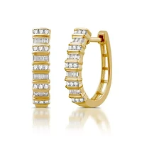 Womens 1/2 CT. T.W. Natural White Diamond 10K Gold 19.5mm Hoop Earrings