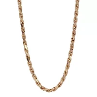 Made in Italy Unisex Adult 10K Gold 22 Inch Rope Chain Necklace