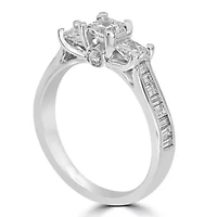 Love Lives Forever Womens 1 1/2 CT. T.W. Natural White Diamond 14K White Gold 3-Stone Engagement Ring