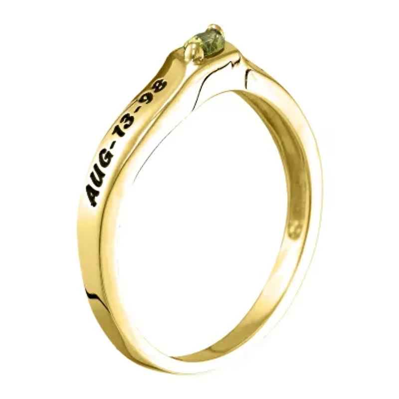 Personalized Womens Simulated 10K Gold Stackable Ring