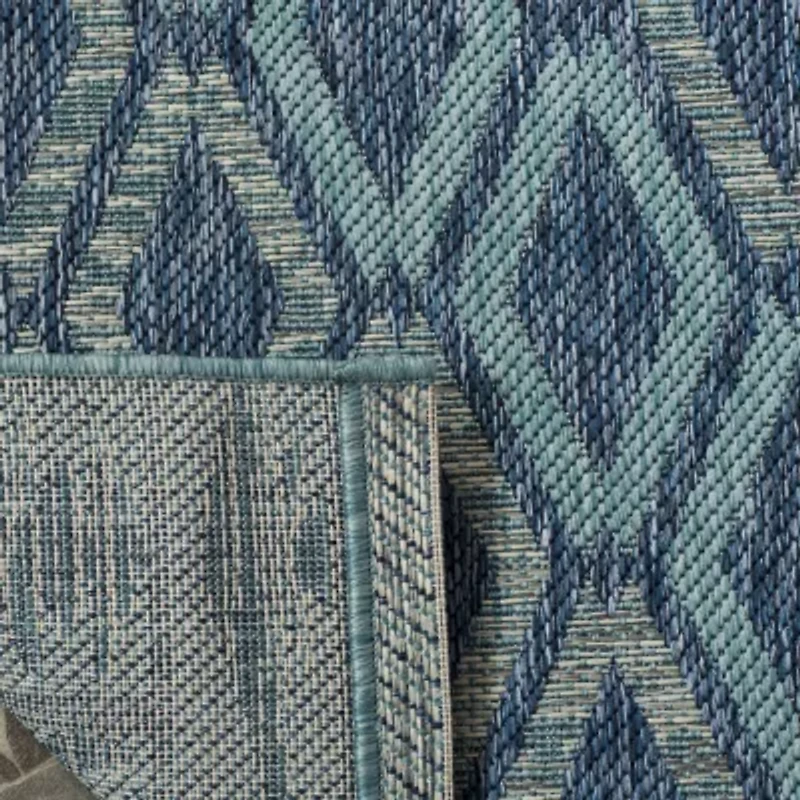 Safavieh Courtyard Collection Trent Geometric Indoor/Outdoor Square Area Rug