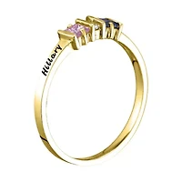Personalized Womens Simulated 10K Gold Square Cocktail Ring