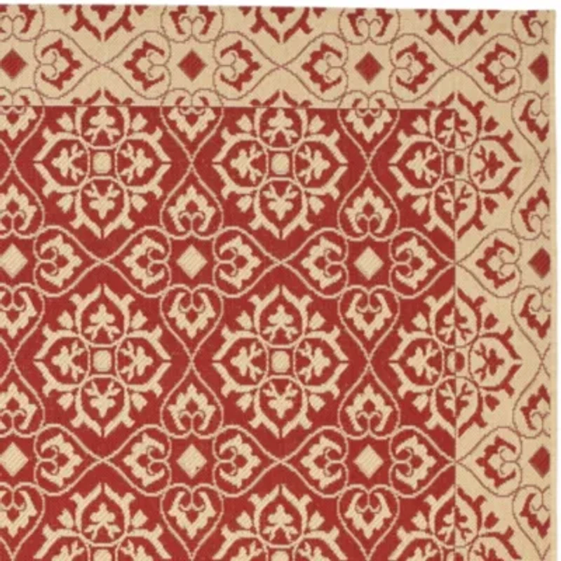 Safavieh Courtyard Collection Spots Oriental Indoor/Outdoor Runner Rug