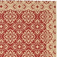 Safavieh Courtyard Collection Spots Oriental Indoor/Outdoor Runner Rug