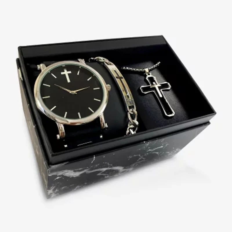 Mens Two Tone 3-pc. Watch Boxed Set Mac7134jc
