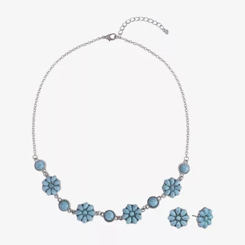 Mixit Collar Necklace And Stud Earring Womens Flower 2-pc. Jewelry Set