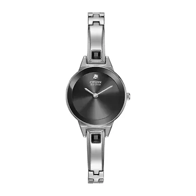 Citizen Axiom Womens Silver Tone Stainless Steel Bangle Watch Ex1320-54e