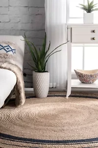 nuLoom Braided Rikki Border Jute Rug