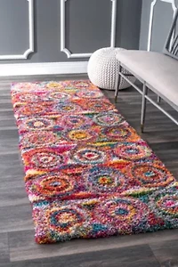 nuLoom Kindra Circles Shaggy Rectangular Rug