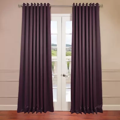 Exclusive Fabrics & Furnishing Solid Extra Wide Grommet Top Light-Filtering Single Curtain Panel