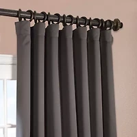 Exclusive Fabrics & Furnishing Solid Extra Wide Rod Pocket Back Tab Light-Filtering Single Curtain Panel