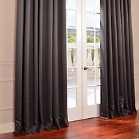 Exclusive Fabrics & Furnishing Solid Extra Wide Rod Pocket Back Tab Light-Filtering Single Curtain Panel