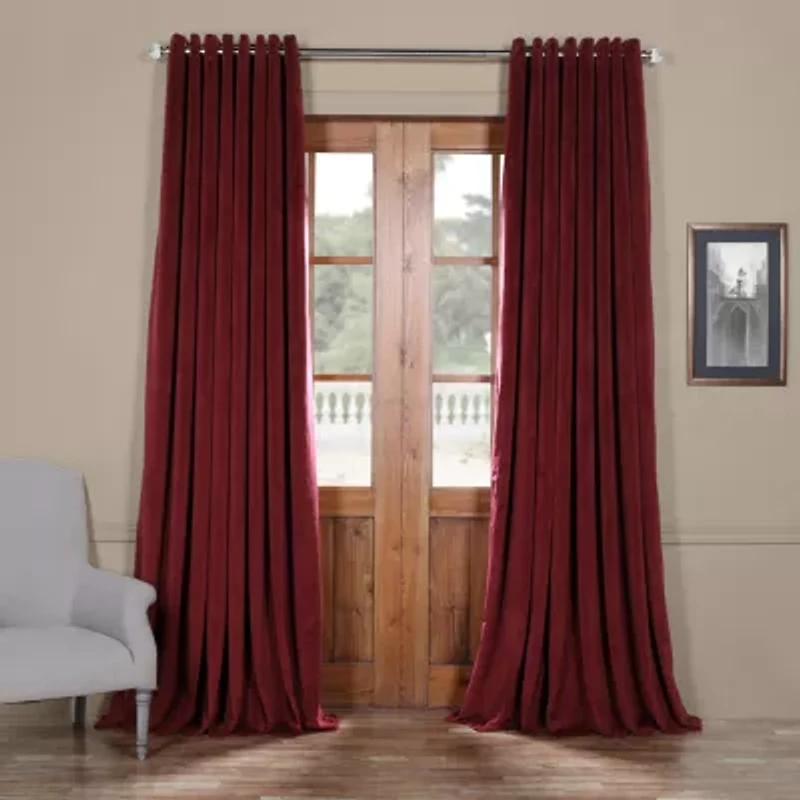 Exclusive Fabrics & Furnishing Signature Extra Wide Velvet Grommet Top Energy Saving Blackout Single Curtain Panel