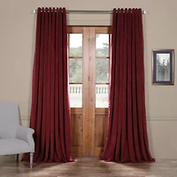 Exclusive Fabrics & Furnishing Signature Extra Wide Velvet Grommet Top Energy Saving Blackout Single Curtain Panel