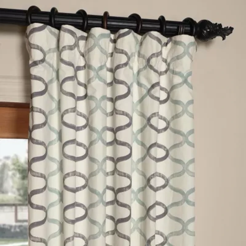 Exclusive Fabrics & Furnishing Illusions 100% Cotton Rod Pocket Back Tab Energy Saving Light-Filtering Single Curtain Panel