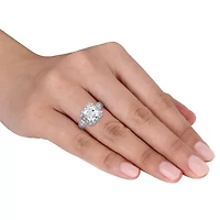 Womens 5 3/4 CT. Cubic Zirconia Sterling Silver Engagement Ring