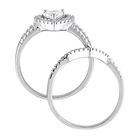 Womens 1 1/3 CT. Cubic Zirconia Sterling Silver Heart Bridal Set