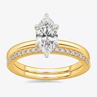 Womens 1 1/4 CT. T.W. Lab Grown White Diamond 14K Gold Marquise Solitaire Bridal Set