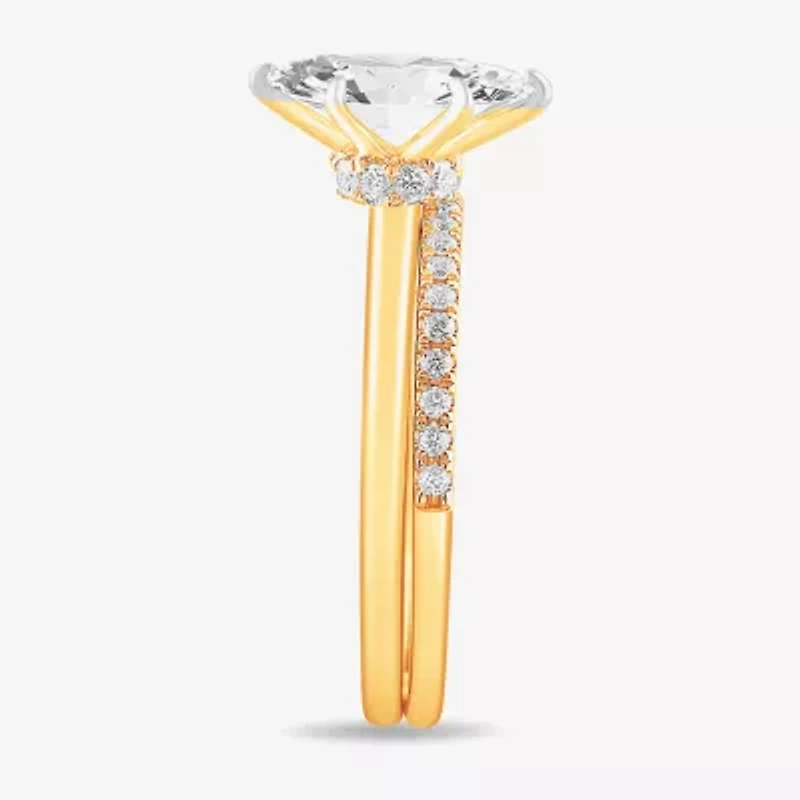 Womens 1 1/4 CT. T.W. Lab Grown White Diamond 14K Gold Marquise Solitaire Bridal Set