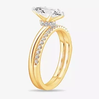 Womens 1 1/4 CT. T.W. Lab Grown White Diamond 14K Gold Marquise Solitaire Bridal Set