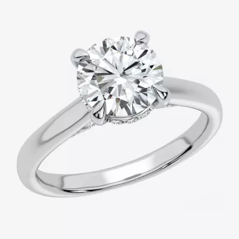 (G-H / Si1-Si2) Womens 1 1/7 CT. T.W. Lab Grown White Diamond 14K Gold Round Solitaire Engagement Ring
