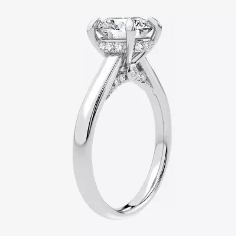 (G-H / Si1-Si2) Womens 1 1/7 CT. T.W. Lab Grown White Diamond 14K Gold Round Solitaire Engagement Ring
