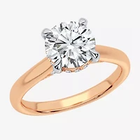 G-H / Si1-Si2) Womens 1 1/ CT. T.W. Lab Grown White Diamond 14K Rose Gold Round Solitaire Engagement Ring