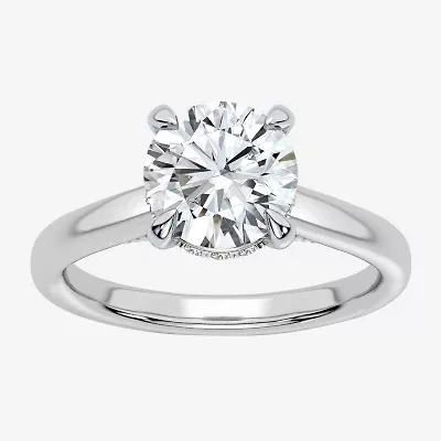 G-H / SI1-SI2) Womens CT. T.W. Lab Grown White Diamond 14K Gold Round Solitaire Engagement Ring