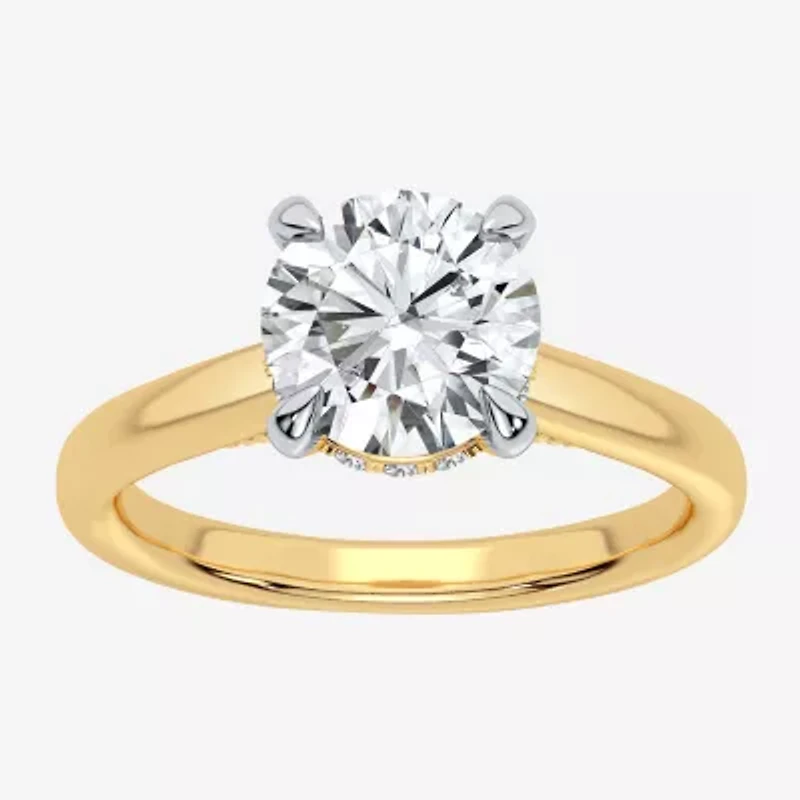 G-H / SI1-SI2) Womens CT. T.W. Lab Grown White Diamond 14K Gold Round Solitaire Engagement Ring
