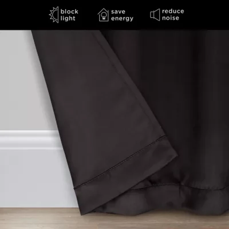 Eclipse Darrell Blackout Grommet Top Single Patio Door Curtain