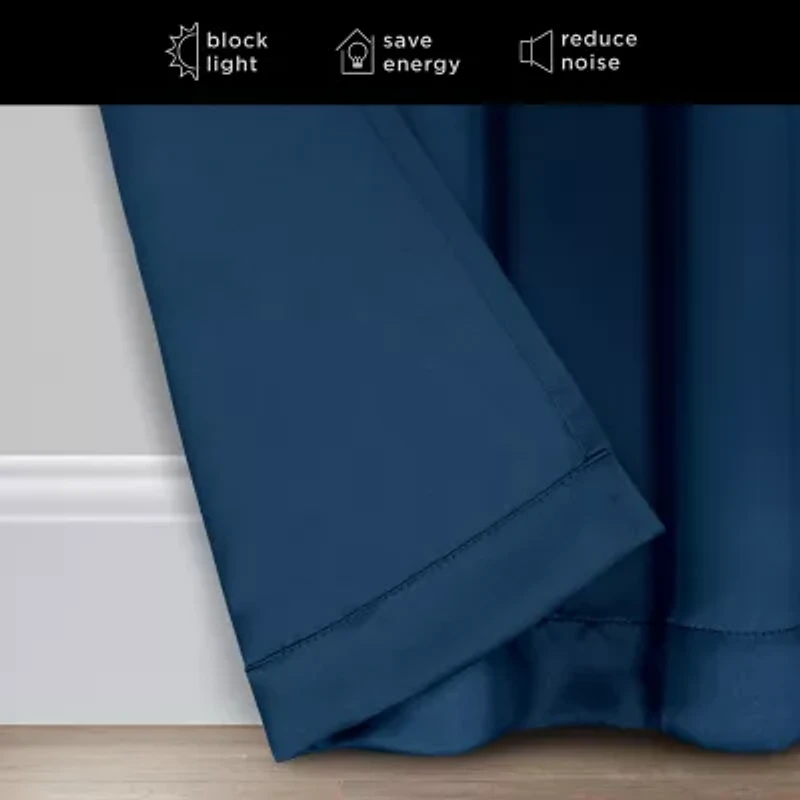 Eclipse Darrell Blackout Grommet Top Single Patio Door Curtain