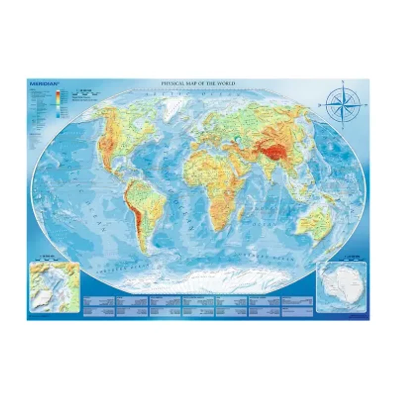 Trefl Puzzles - 4000 Piece Large Physical Map Meridian 4000-pc. Puzzle