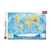 Trefl Puzzles - 4000 Piece Large Physical Map Meridian 4000-pc. Puzzle