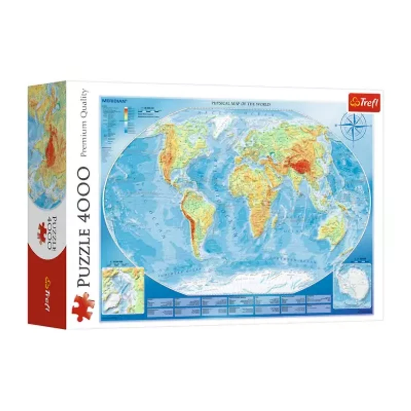Trefl Puzzles - 4000 Piece Large Physical Map Meridian 4000-pc. Puzzle