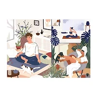 Trefl Puzzles - 1000 Piece Yoga Cats & Coffee 1000-pc. Puzzle
