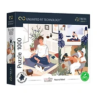 Trefl Puzzles - 1000 Piece Yoga Cats & Coffee 1000-pc. Puzzle