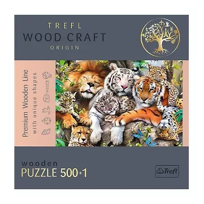 Trefl Puzzles - 501 Piece Wood Wild Cats In The Jungle 501-pc. Puzzle