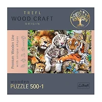 Trefl Puzzles - 501 Piece Wood Wild Cats In The Jungle 501-pc. Puzzle