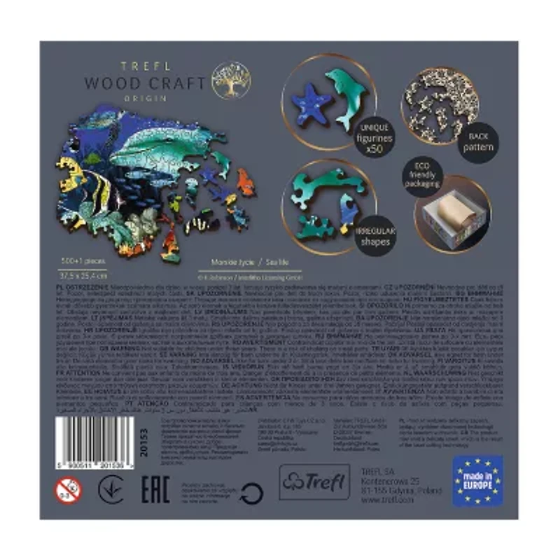 Trefl Puzzles - 501 Piece Wood Sea Life 501-pc. Puzzle