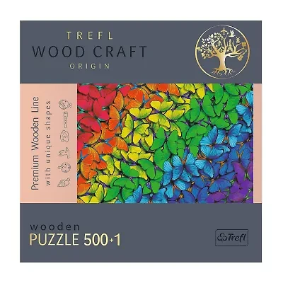 Trefl Puzzles - 501 Piece Wood Rainbow Butterflies 501-pc. Puzzle