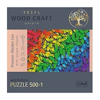 Trefl Puzzles - 501 Piece Wood Rainbow Butterflies 501-pc. Puzzle