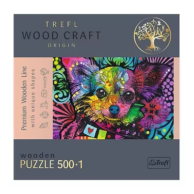 Trefl Puzzles - 501 Piece Wood Colorful Puppy 501-pc. Puzzle