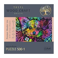 Trefl Puzzles - 501 Piece Wood Colorful Puppy 501-pc. Puzzle