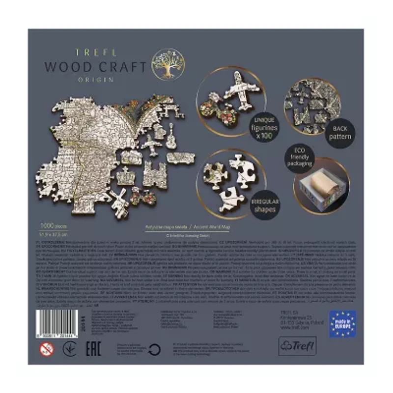 Trefl Puzzles - 1000 Piece Wood Ancient World Map 1000-pc. Puzzle