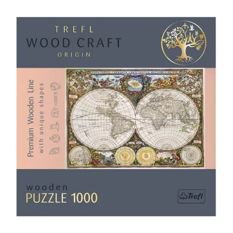 Trefl Puzzles - 1000 Piece Wood Ancient World Map 1000-pc. Puzzle
