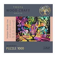 Trefl Puzzles - 1000 Piece Wood Colorful Cat 1000-pc. Puzzle