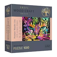Trefl Puzzles - 1000 Piece Wood Colorful Cat 1000-pc. Puzzle