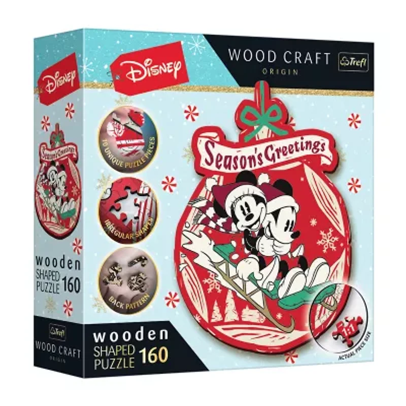 Trefl Puzzles - 160 Piece Wood Disney Xmas Mickey Mickey Mouse 160-pc. Puzzle